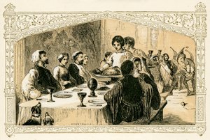Középkori karácsonyi ünnep alkotó: Myles Birket Foster