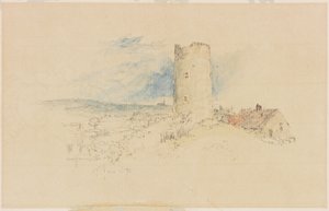 Old Windmill on Windmill Hills, Gateshead (ceruza és akvarell papíron (táblára ragasztva)) alkotó: Myles Birket Foster