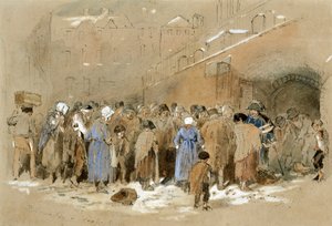 A szénelosztás (akvarell és testfesték, papír) alkotó: Myles Birket Foster