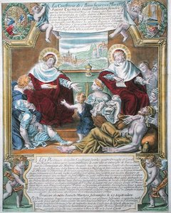 SS. Cosmas és Damian meggyógyítják a szegényeket alkotó: N. Picart