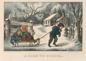 Egy fuvar az iskolába alkotó: Currier and Ives