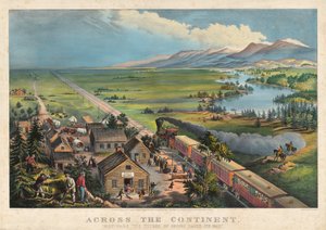 Az egész kontinensen: „Nyugat felé a Birodalom pályája utat tör magának” alkotó: Currier and Ives