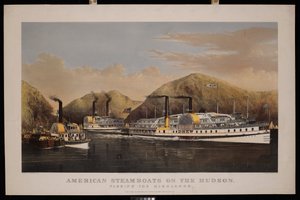 Amerikai gőzhajók a Hudsonon. Átkelés a Felvidéken. Drew, St John és Excelsior