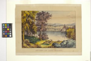 Autumn On Lake George (kézzel színezett litográfia)