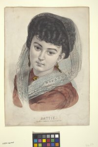 Hattie (kézzel színezett litográfia)