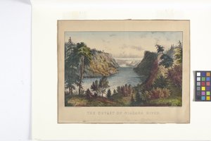 Der Auslass des Niagara-Flusses von N. and Ives J.M. (1824-95) Currier