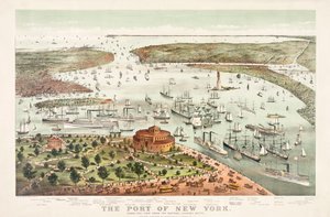 A New York-i kikötő – Currier & Ives alkotó: Currier and Ives