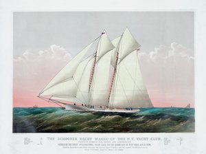 A New York-i Yacht Club Schooner Magic-je, Currier & Ives alkotó: Currier and Ives