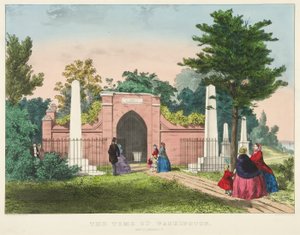 Washington sírja, Mount Vernon, Virginia (színes litográfia) alkotó: Currier and Ives