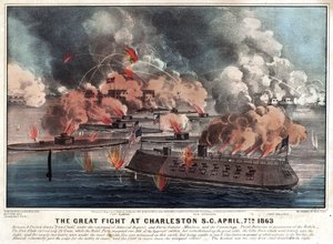 A nagy harc Charleston S.C.-ben, 1863. április 7 alkotó: Currier and Ives
