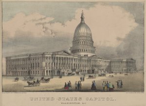 Egyesült Államok Capitolium, Washington, D.C. 1872 (színes litográfia) alkotó: Currier and Ives