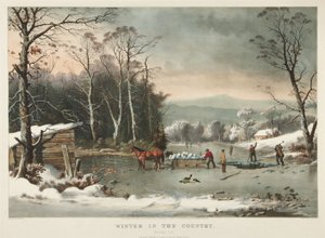 Tél a vidéken, jegesedés alkotó: Currier and Ives