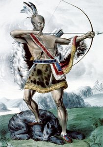 Indian Hunter, 1845 alkotó: N. and Ives, J.M. Currier