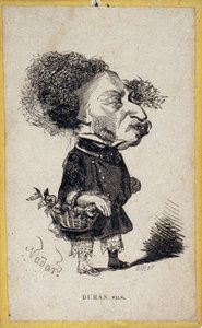 Alexandre Dumas Jr. (1824-1895) francia író portréfeltöltése (portré-töltés). Gaspard Felix Tournachon rajzfilmje Felix Nadarban (1820-1910). alkotó: Nadar