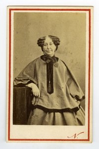 George Sand író (1804-1876) (Aurore Dupin), Dudevant bárónő portréja. Névjegykártya alkotó: Nadar