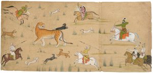 Raja Balwant Dev Singh tigrisvadászaton, 1750 körül