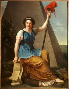A Liberte Allegorie de la Liberte, mint fríg kalapos nő. Nanine Vallain festménye (1785-1810 között aktív) 1794 V. 1,28 x 0,97 m alkotó: Nanine Vallain
