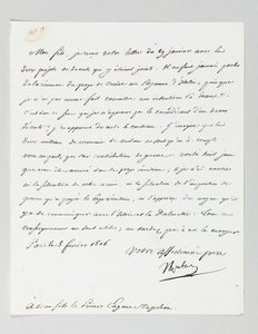 Napóleon aláírt levele mostohafiának, Eugène de Beauharnais Napóleon hercegnek