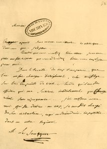 Napóleon levele Le Saucquer háborús hivatalnoknak, 1791. június 3., 1921.
