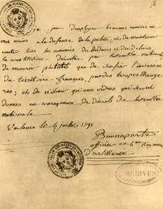 Napóleon alkotmányos esküje, 1791. július 6., 1921.