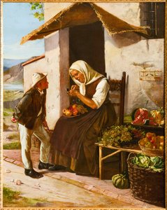 A zöldségesnél (olaj) alkotó: Narciso Malatesta