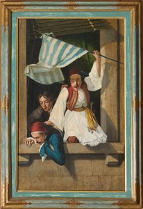 A görög forradalom jelenete (olaj, vászon) alkotó: Narciso Malatesta