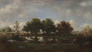 Erdei táj szarvasokkal alkotó: Narcisse Virgile Diaz de la Peña
