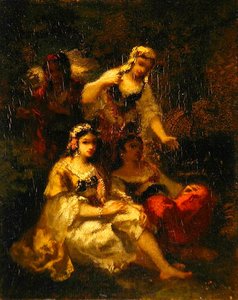 Négy spanyol leány, 1844-60 körül (olaj, panel)