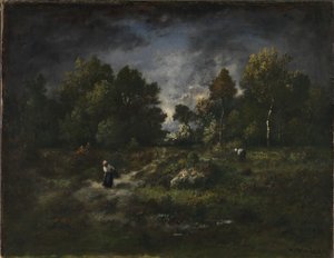Erdei táj favágókkal alkotó: Narcisse Virgile Diaz de la Peña