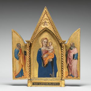 Madonna és gyermeke, a bánat emberével [középső panel]
