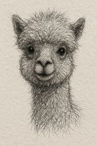 Aranyos alpaka-bab