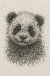 Pelyhes panda kölyök alkotó: Natalie Bruns