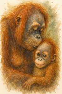 Az orangután gyengéd ölelése alkotó: Natalie Bruns
