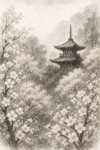 Japán pagoda-cseresznye virágai