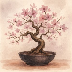 Rózsaszín cseresznye bonsai
