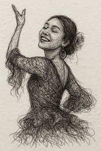 Mosolygó flamencotáncosnő alkotó: Natalie Bruns