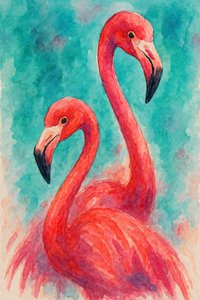 Trópusi rózsaszín flamingók alkotó: Natalie Bruns