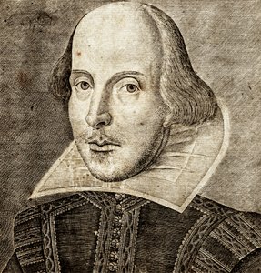 William Shakespeare portréja a Vígjátékok, történetek és tragédiák címlapján.... alkotó: Nathan Benn