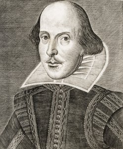 William Shakespeare portréja a Vígjátékok, történetek és tragédiák címlapján.... alkotó: Nathan Benn