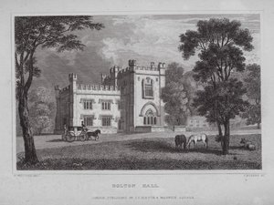 Bolton Hall (metszet) alkotó: Nathaniel (after) Whittock