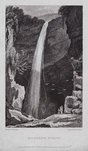 Hardrow Force (metszet) alkotó: Nathaniel (after) Whittock