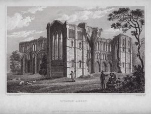 Rievaulx apátság (metszet) alkotó: Nathaniel (after) Whittock