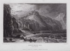 Robin Hoods Bay, Whitby közelében (metszet) alkotó: Nathaniel (after) Whittock