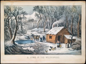Otthon a vadonban, 1870., 1870. Alkotók: Nathaniel Currier, James Merritt Ives, Currier és Ives. alkotó: Currier and Ives