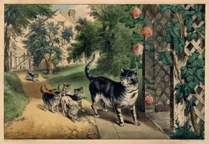 Pussy visszatérése, 1874-78., 1874-78. Alkotók: Nathaniel Currier, James Merritt Ives, Currier és Ives. alkotó: Currier and Ives