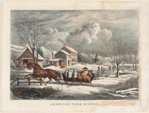 Amerikai tanyasi jelenetek, tél, 1853. alkotó: Nathaniel Currier