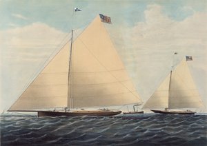 Cutter Yacht Scud of Philadelphia – Robert L. Stevens modellje, Esq., 1855. alkotó: Nathaniel Currier