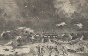 Mexikó szörnyű roncsa a Hempstead Beachen, 1837. január 2., 1848-56. alkotó: Nathaniel Currier