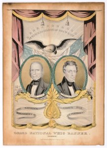 Grand National Whig Banner, "Előre" alkotó: Nathaniel Currier