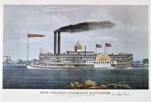 A „Mayflower” gőzhajó a Mississippin